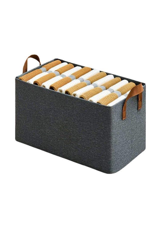SOLEGLOW Wardrobe Storage Box for clothes, pants, jeans sweaters Metal Frame Rectangle fabric storage baskets Cloth Organize Dress Saree Shirt T-Shirt Rectangle shape fits shelves Box (Pack of 1) - Image 1