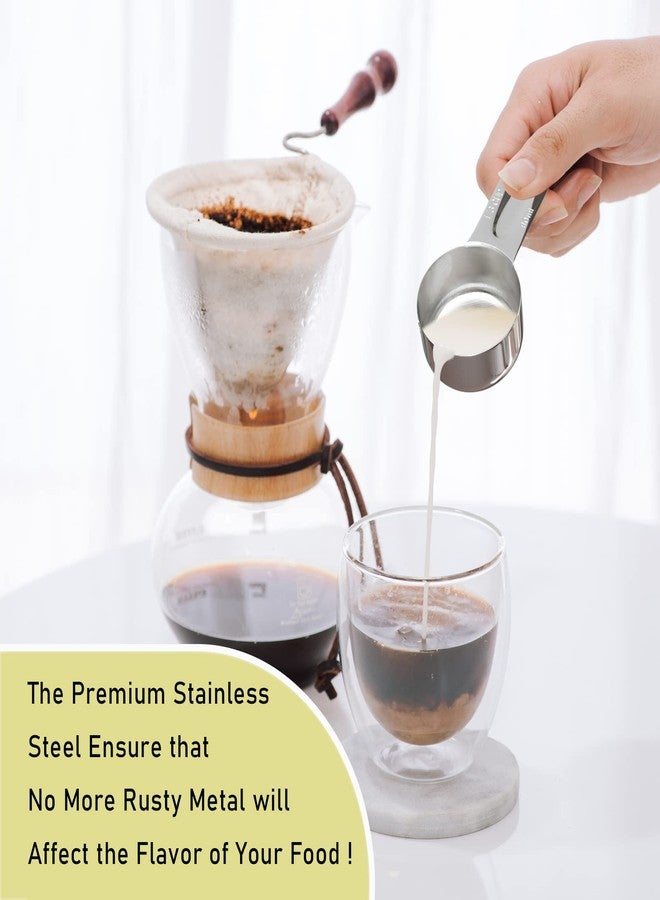 BERYLER كوب قياس فردي من BERYLER، قطعتان، سعة 1/3 كوب (80 مل، 2.7 أونصة)، مغرفة قياس من الفولاذ المقاوم للصدأ، قياسات مترية وأمريكية، آمن للغسل في غسالة الأطباق - Image 4