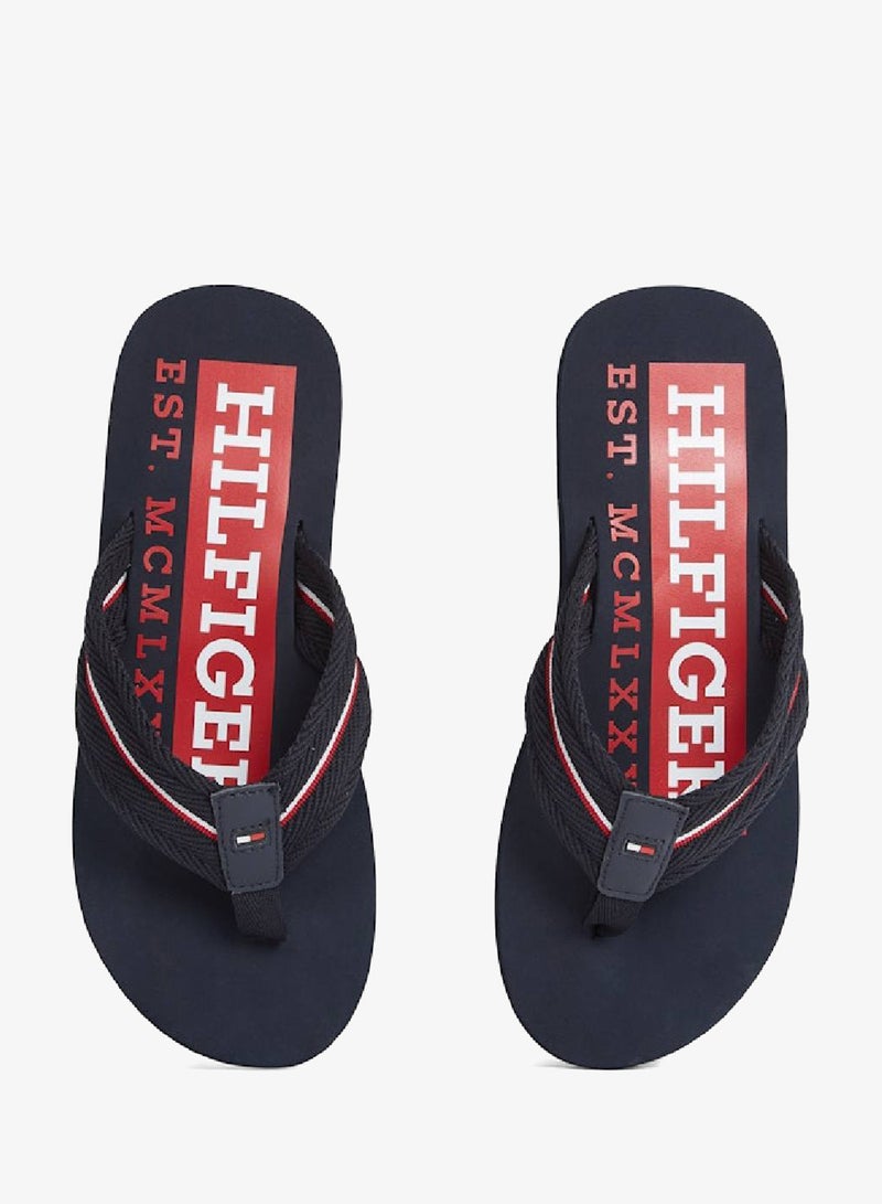 TOMMY HILFIGER Signature Tape Webbing Flip-Flops - Image 4
