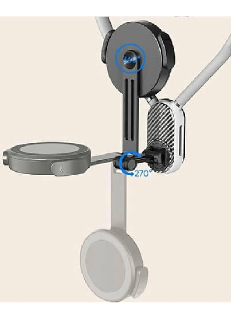 Devon Magnetic Neck Phone Holder; Neck Hanging Mobile Phone Holder; Hands-Free Video & Selfie Shooting for iPhone and Android Phones (Gray) - Image 3