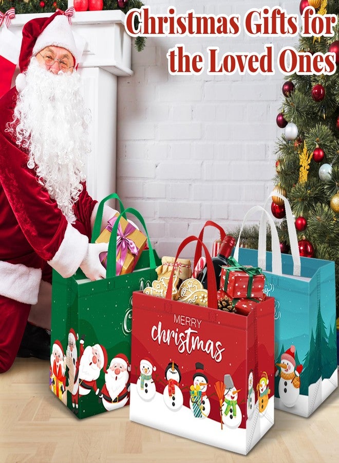 TranquilBliss 8PCS Christmas Gift Bags, Reusable Holiday Treat Bags with Handles, Christmas Baskets for Gifts Empty, Non-Woven Xmas Party Supplies, 12.8"×9.8"×6.7" - Image 5