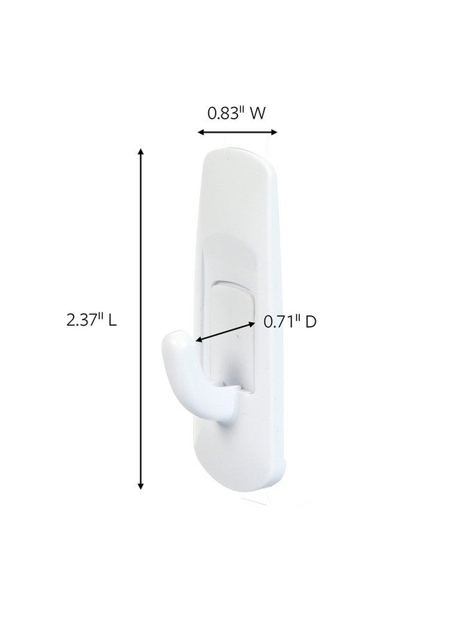 Command 1 Lb Capacity Plastic Utility Hooks For Indoor Use (17002-6Es), Pack Of ( 6 Hooks, 12 Strips) , White - Image 2