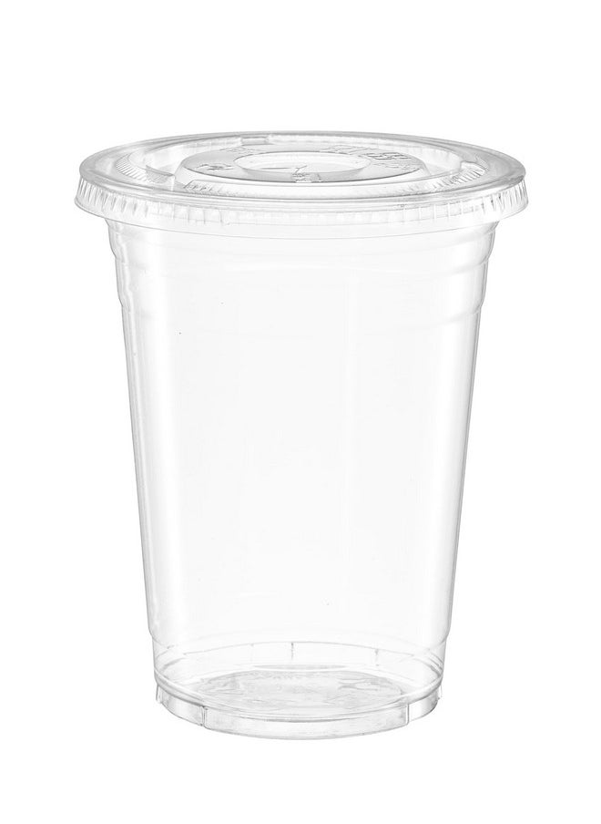 Comfy Package - Comfy Package [16 oz. - 100 Count Clear Plastic Cups With Lids, Disposable Coffee Cups with Flat Lids - Ideal for Cold Beverages, Smoothies, and To-Go Drinks - Image 1