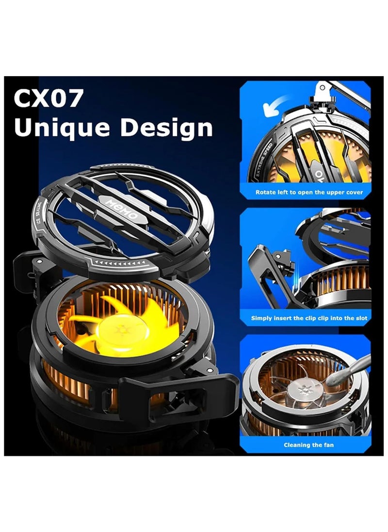 ALASAMCO Magnetic Phone Cooler Cell Phone Cooler CX07 Phone Fan Cooler for 2.83-3.66 inches iOS/Android Semiconductor Heatsink Cooling for Gameing, Black+RGB  - Image 5
