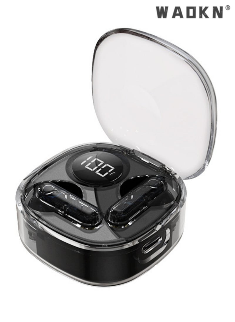 Wireless Earphones, Transparent Design, Sweatproof, Bluetooth Earphones with Surround Sound, Stable Connection & Low Latency, Compatible with iPhone, iPad, MacBook, Xiaomi, Samsung