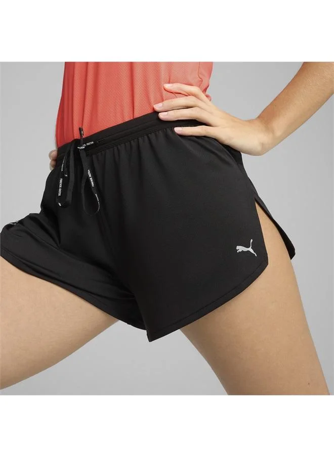 Puma PUMA Black RUN Knit 3" Split Shorts Women for Women | Best Price UAE