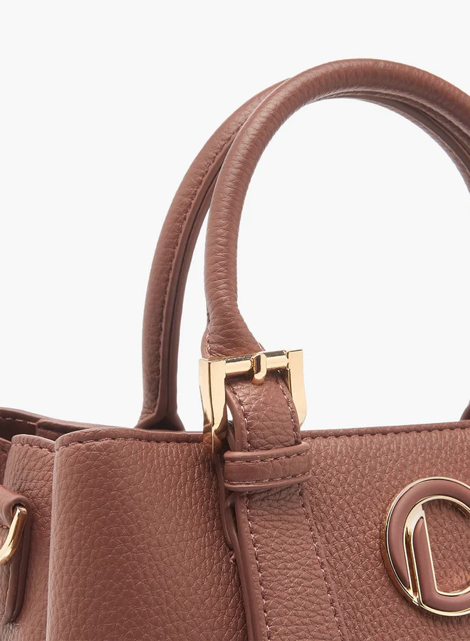 Le Confort Textured Tote Bag with Detachable Strap and Zip Closure