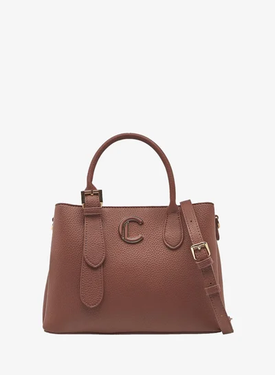 Le Confort Textured Tote Bag with Detachable Strap and Zip Closure