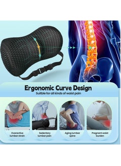 Generic Ergonomic Memory Foam Lumbar Support Cushion with Adjustable Strap for Office & Car - Alleviates Back Pain & Improves Posture  - Image 5