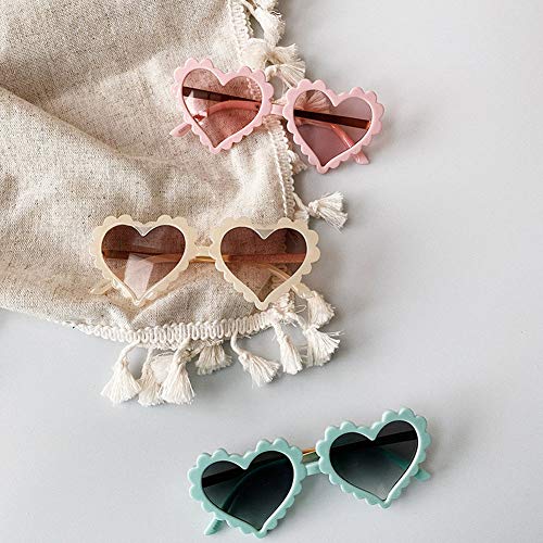 BULINGNA Kids Toddler Baby Girl Boy Heart Shaped Anti-UV Sunglasses, Eyewear Glasses for Party Photography Outdoor Beach 1-8T (Pink) - Image 5