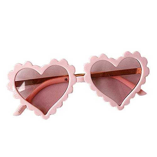 BULINGNA Kids Toddler Baby Girl Boy Heart Shaped Anti-UV Sunglasses, Eyewear Glasses for Party Photography Outdoor Beach 1-8T (Pink) - Image 1