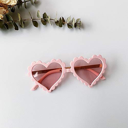 BULINGNA Kids Toddler Baby Girl Boy Heart Shaped Anti-UV Sunglasses, Eyewear Glasses for Party Photography Outdoor Beach 1-8T (Pink) - Image 2