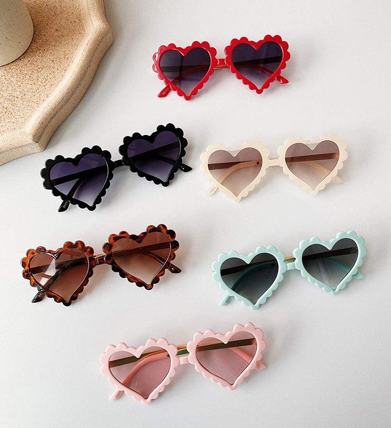 BULINGNA Kids Toddler Baby Girl Boy Heart Shaped Anti-UV Sunglasses, Eyewear Glasses for Party Photography Outdoor Beach 1-8T (Pink) - Image 3
