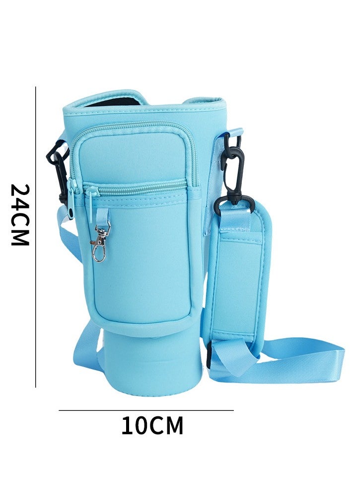 Generic - Water Bottle Carrier Bag with Phone Pocket for Stanley 40oz Tumbler Water Bottle Holder Pouch with Adjustable Shoulder Strap and Carabiner Stanley Cup Accessories for Hiking Travelling Camping - Image 1