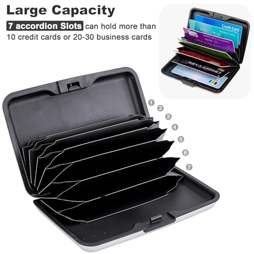 ELFISH Mini RFID Aluminum Wallet Credit Cards Holder Business Card Case Metal ID Case for Men Women (Silver) - Image 5