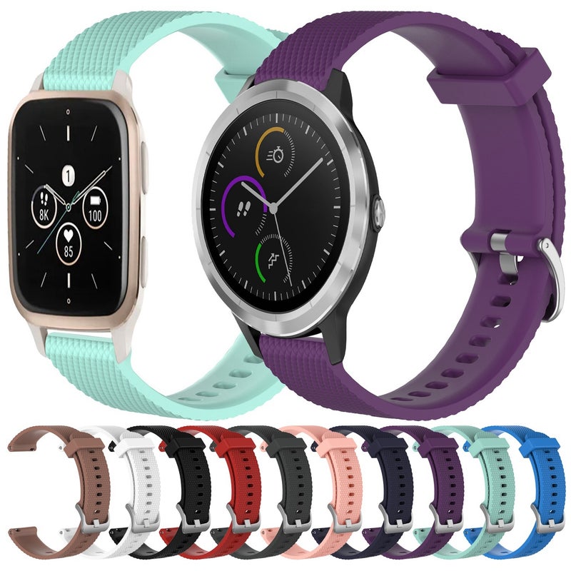 S-TOP For Garmin Forerunner 645 20mm Diamond Textured Silicone Watch Band(Purple) - Image 3