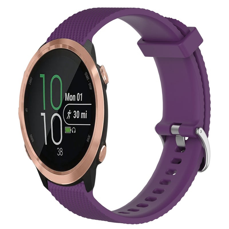 S-TOP For Garmin Forerunner 645 20mm Diamond Textured Silicone Watch Band(Purple) - Image 1