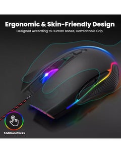 RIIKUNTEK MS009B RGB Gaming Mouse - Optical Sensor 7,200 DPI - Braided cable - 12 Backlits - with Side Buttons  - Image 2