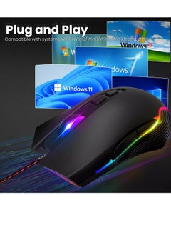 RIIKUNTEK MS009B RGB Gaming Mouse - Optical Sensor 7,200 DPI - Braided cable - 12 Backlits - with Side Buttons  - Image 4