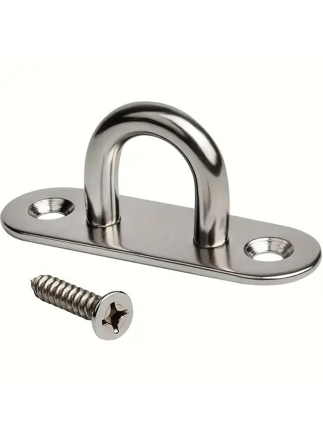10pcs 304 Stainless Steel Lifting Hook M5 Eye Plate Enclosed Marine Rigging Hardware - Image 4