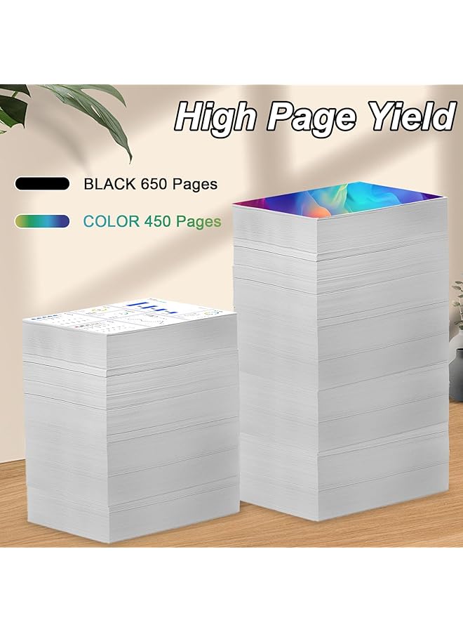 erorex 123Xl Black And Color Ink Cartridge High Yield Replacement For Hp 123Xl 123 Combo Pack For Deskjet 2130 2620 2630 2632 3639 Envy 4513 4521 4522 4520 Officejet 4560 3830 2 Packs Black+Tri Color - Image 3