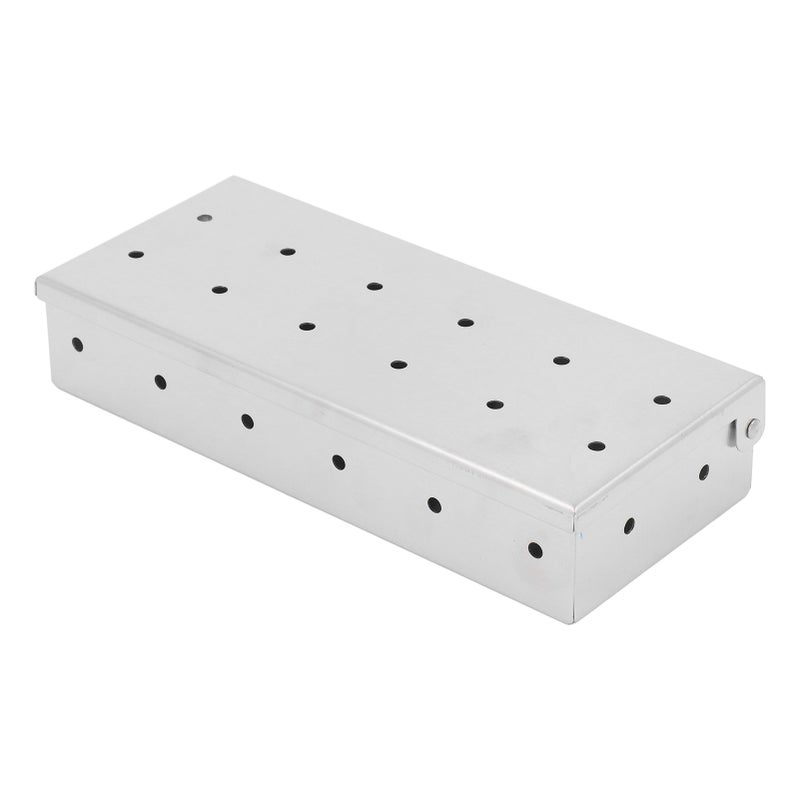 Stainless Steel Smoker Box Wood Chip Smoker Box BBQ Smoke Box with Vented Lid Add Smoked BBQ Flavor Hinged Lid Grill Accessories - Image 1