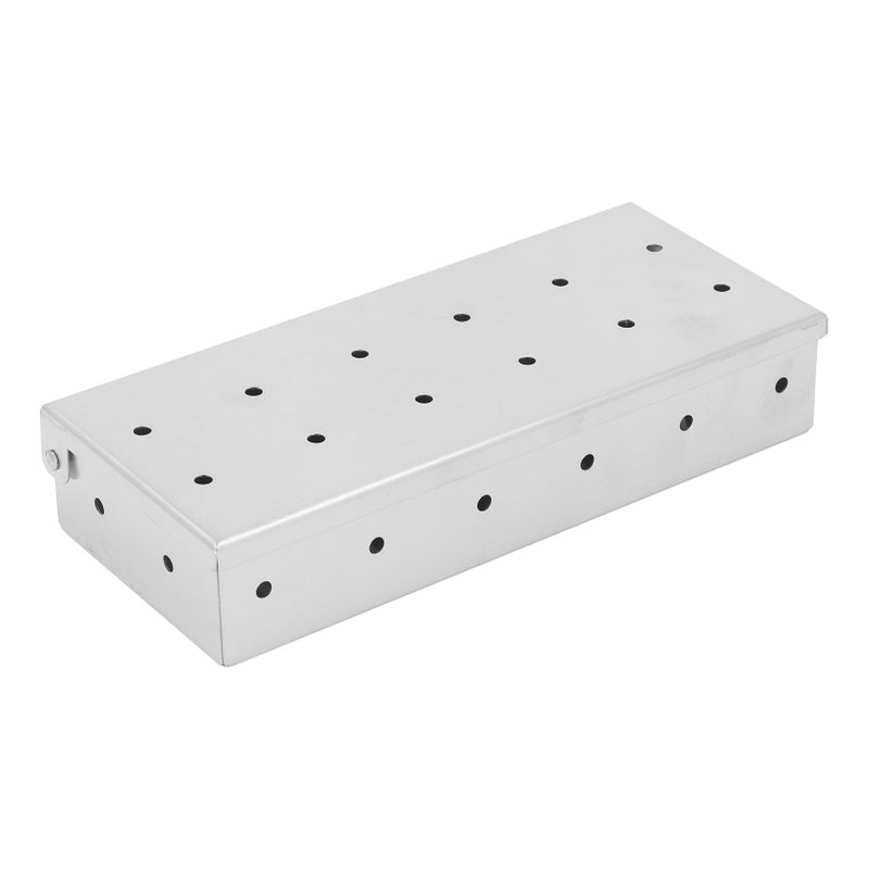 Stainless Steel Smoker Box Wood Chip Smoker Box BBQ Smoke Box with Vented Lid Add Smoked BBQ Flavor Hinged Lid Grill Accessories - Image 3