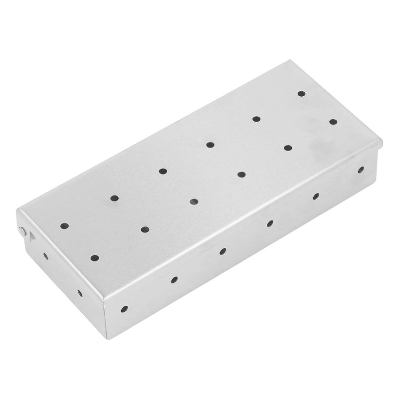 Stainless Steel Smoker Box Wood Chip Smoker Box BBQ Smoke Box with Vented Lid Add Smoked BBQ Flavor Hinged Lid Grill Accessories - Image 5