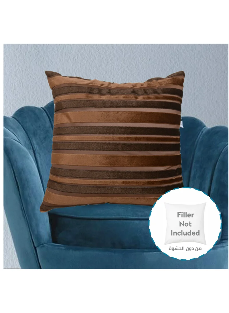 Donetella Cushion Cover,45X45 Cm (18X18 inch) 1-Pcs Decorative Throw Pillowcases Without Filler With Beautiful Abstract Art For Sofa Bed Living Room And Couch, Otter Brown