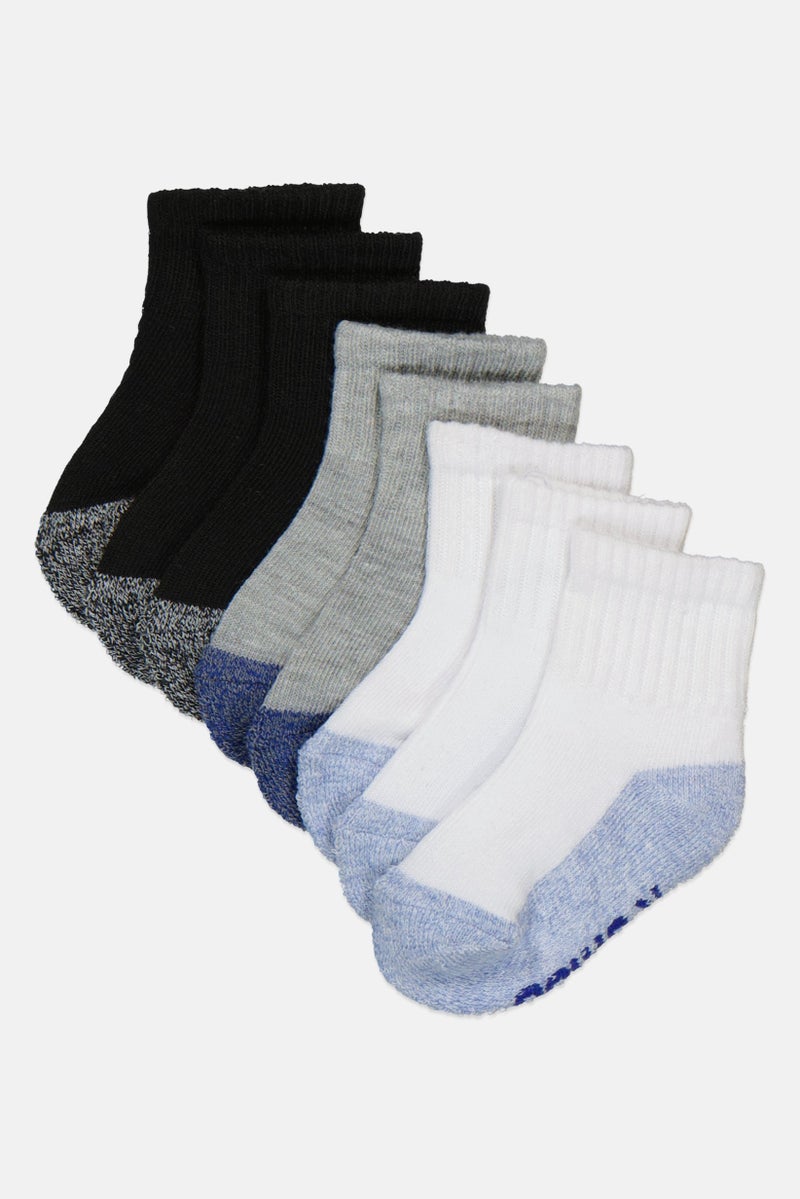 K-SWISS Toddlers Boy 8 Pairs Brand Logo Cushion Ankle Socks, Multicolor - Image 1