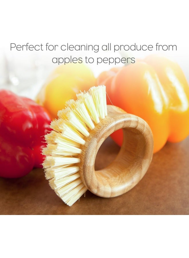 Full Circle The Ring Fruit And Vegetable 2 In 1 Fruit And Vegetable Cleaning Brush  Small  Pack Of 1   White - Image 4