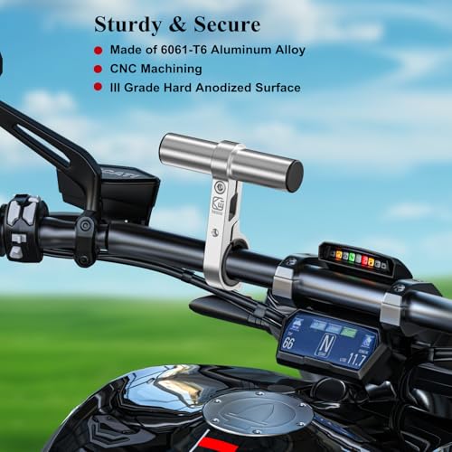 BRCOVAN موسع مقبض الدراجة من سبائك الألمنيوم BRCOVAN للدراجات الهوائية والدراجات النارية، مع قاعدة تثبيت واحدة، تناسب القضبان الدائرية بقطر 0.87'' / 1'' / 1.125'' / 1.26'' - Image 2