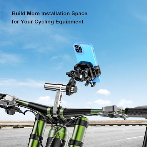 BRCOVAN موسع مقبض الدراجة من سبائك الألمنيوم BRCOVAN للدراجات الهوائية والدراجات النارية، مع قاعدة تثبيت واحدة، تناسب القضبان الدائرية بقطر 0.87'' / 1'' / 1.125'' / 1.26'' - Image 3