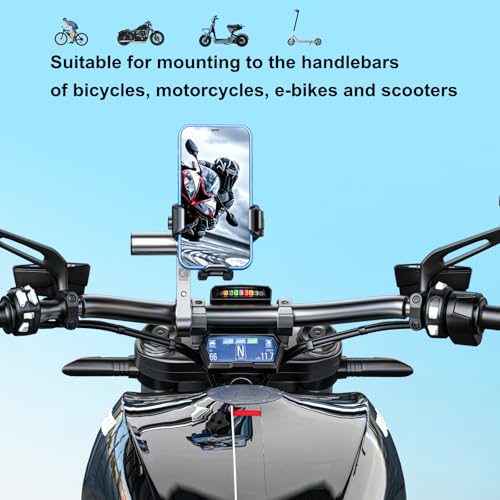 BRCOVAN موسع مقبض الدراجة من سبائك الألمنيوم BRCOVAN للدراجات الهوائية والدراجات النارية، مع قاعدة تثبيت واحدة، تناسب القضبان الدائرية بقطر 0.87'' / 1'' / 1.125'' / 1.26'' - Image 5