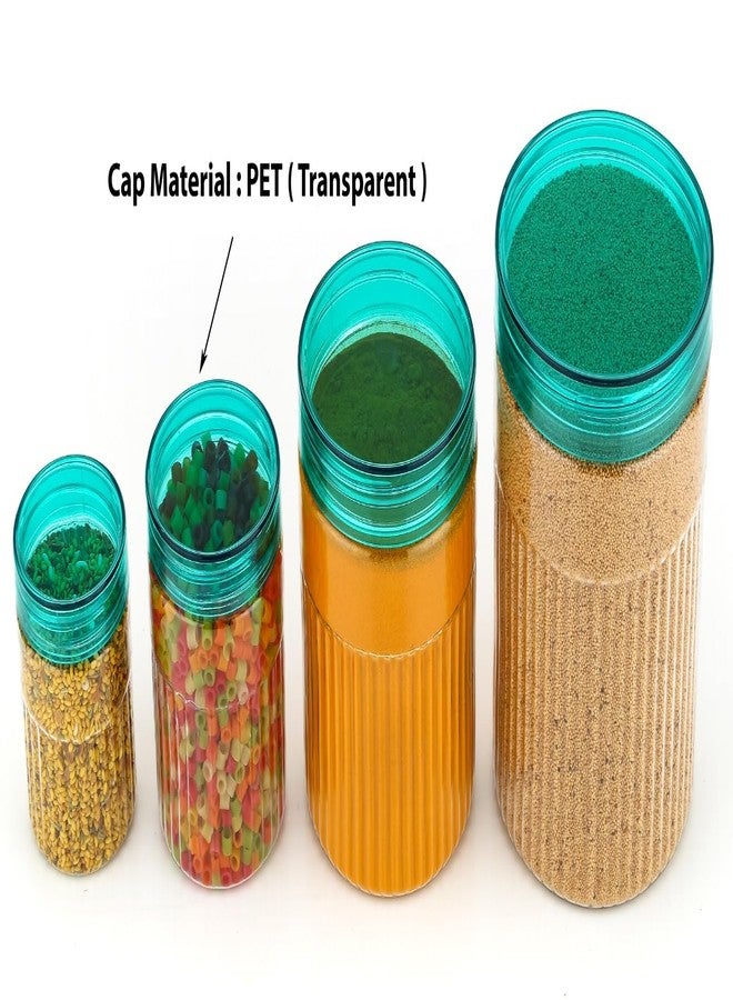 HAPPI Multipurpose Unbreakable Plastic Transparent Glossy Container Set Masala Box For Kitchen Storage Box Dabba For Spice, Pack of 18- Sea Green (6 Pcs of Each 350ml, 650ml, 1200ml with 18 Spoons) - Image 5