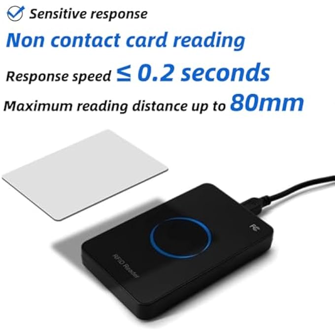 rayihni USB NFC READER,ID CARD READER BEAUTIFUL ACRYLIC SHELL MATERIAL WITH BUZZER DESIGN,PLUG AND PLAY BADGE READER WITH LED LIGHT,FOR ANDROID OPERATING SYSTEM - Image 3