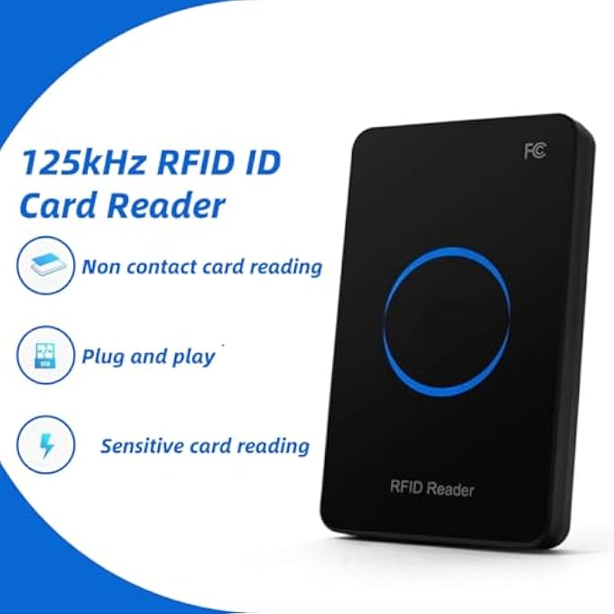 rayihni USB NFC READER,ID CARD READER BEAUTIFUL ACRYLIC SHELL MATERIAL WITH BUZZER DESIGN,PLUG AND PLAY BADGE READER WITH LED LIGHT,FOR ANDROID OPERATING SYSTEM - Image 2