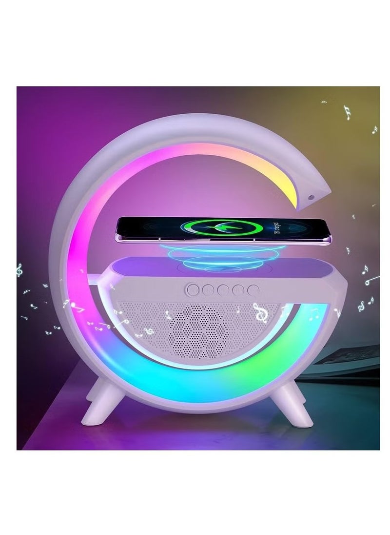 Generic - LED table lamp with wireless charger, latest version bluetooth speaker decorative night light with music, stage light, loud outdoor sound, fast charging station, night light, party core - Image 1