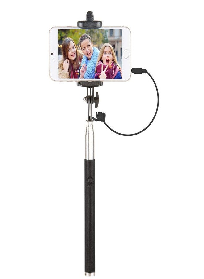 Vivitar 42" Selfie Stick with Built-in Shutter Release and Folding Clamp, Black - Image 2