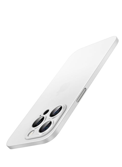 Ultra Slim (0.35mm Thin) Case for iPhone 14 Pro Max 6.7-Inch, Camera Lens Cover Full Protection, Lightweight Matte Finish PP Hard Minimalist Case, Support Wireless Charging (White)