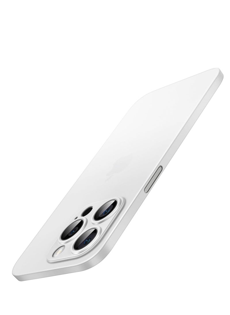 Ultra Slim (0.35mm Thin) Case for iPhone 14 Pro Max 6.7-Inch, Camera Lens Cover Full Protection, Lightweight Matte Finish PP Hard Minimalist Case, Support Wireless Charging (White)