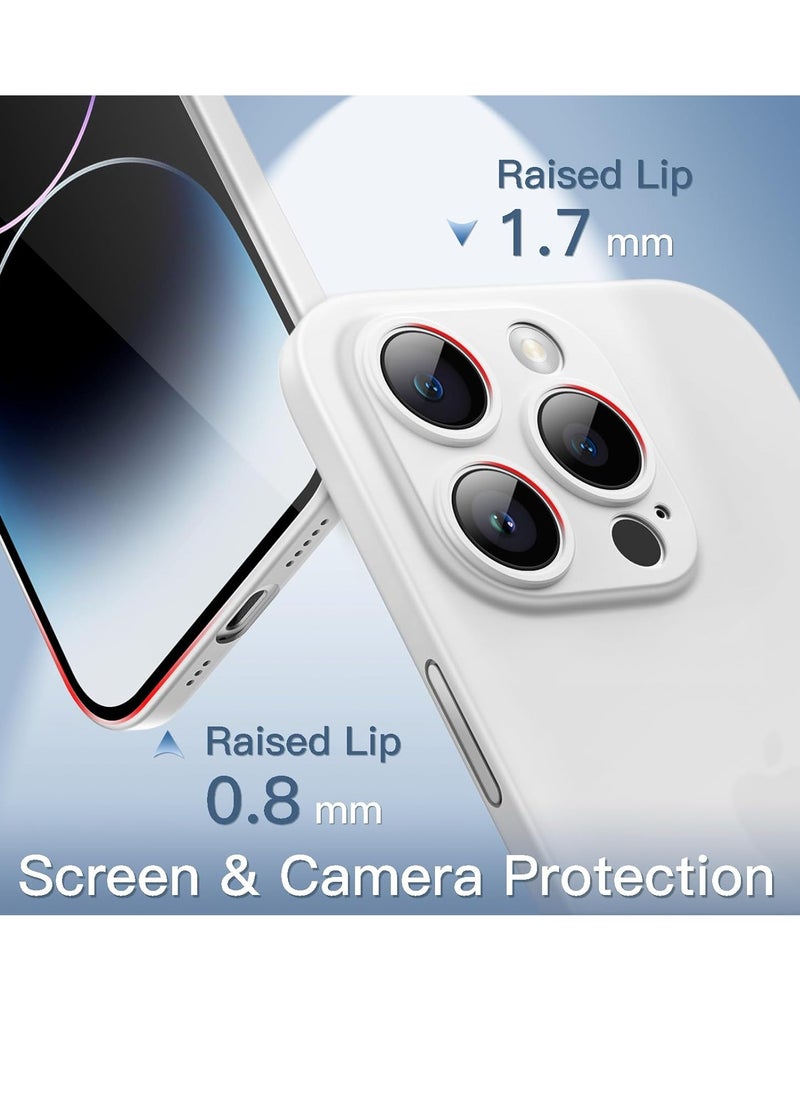 Ultra Slim (0.35mm Thin) Case for iPhone 14 Pro Max 6.7-Inch, Camera Lens Cover Full Protection, Lightweight Matte Finish PP Hard Minimalist Case, Support Wireless Charging (White)