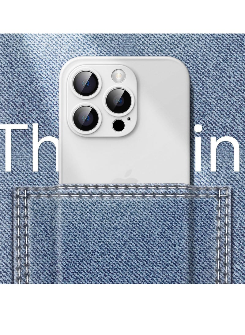 Ultra Slim (0.35mm Thin) Case for iPhone 14 Pro Max 6.7-Inch, Camera Lens Cover Full Protection, Lightweight Matte Finish PP Hard Minimalist Case, Support Wireless Charging (White)