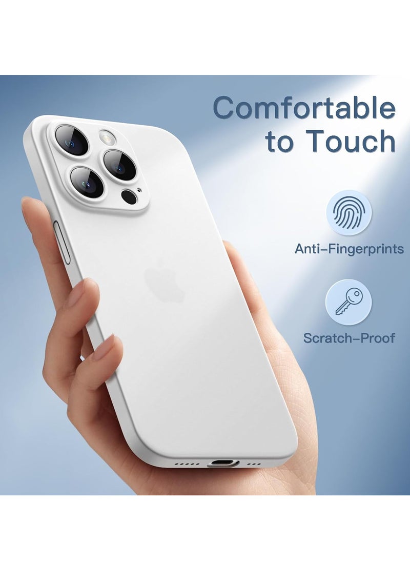 Ultra Slim (0.35mm Thin) Case for iPhone 14 Pro Max 6.7-Inch, Camera Lens Cover Full Protection, Lightweight Matte Finish PP Hard Minimalist Case, Support Wireless Charging (White)