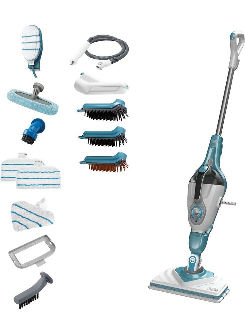 BLACK&DECKER 1600W 500ml Steam Mop 2in1, 8m Cord and 20sec HeatUp Time For Floor, Handheld Mode Kills 99.9% Germs With Super Heated Steam, That Cleanes &Sanitizes  - Image 1
