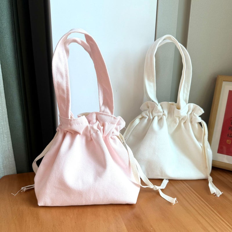 Korean Style Drawstring Bucket Bag Casual Corduroy Handbag - Image 3