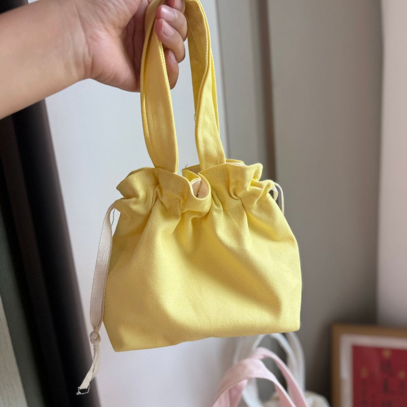 Korean Style Drawstring Bucket Bag Casual Corduroy Handbag - Image 4