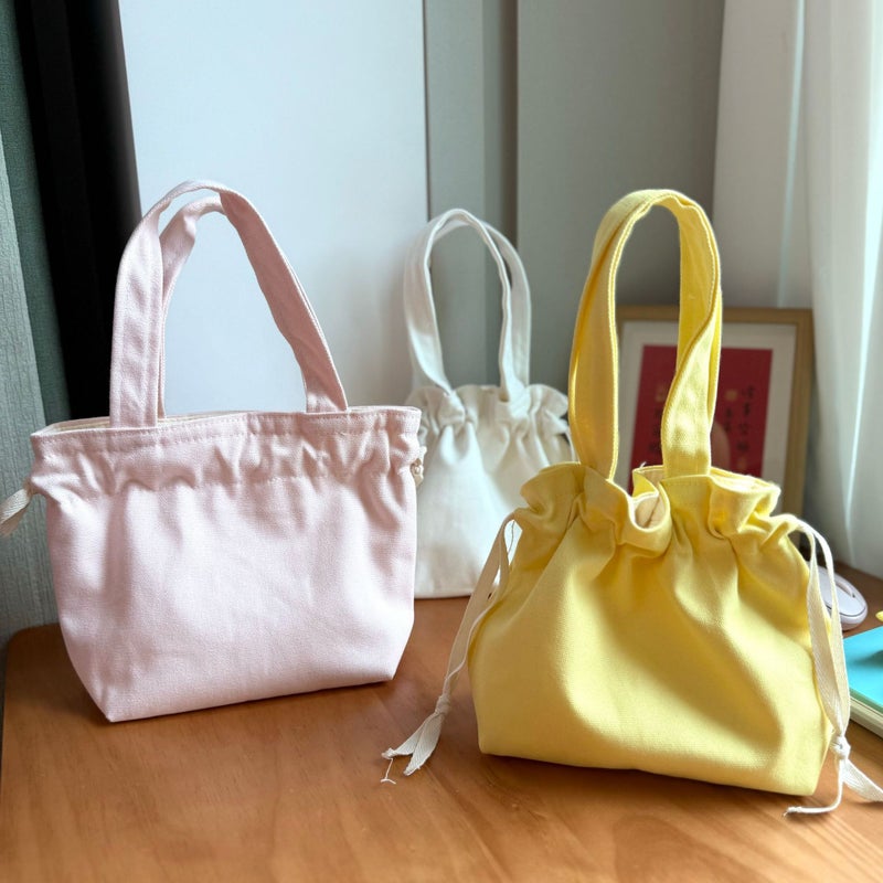 Korean Style Drawstring Bucket Bag Casual Corduroy Handbag - Image 1