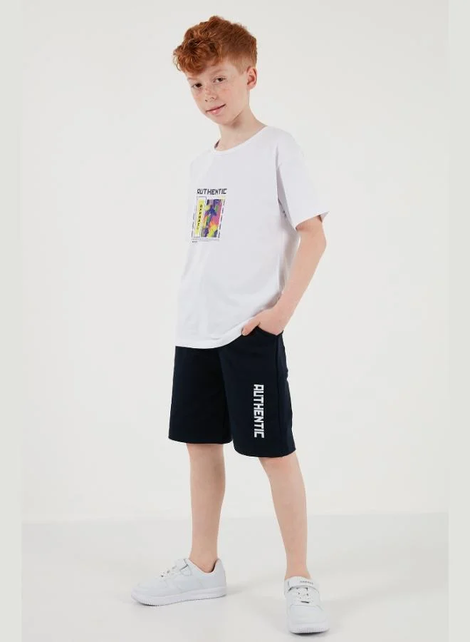 Lela Lela Cotton Regular Fit Crew Neck Shorts Bottom-Top Set Boy SET 6212011