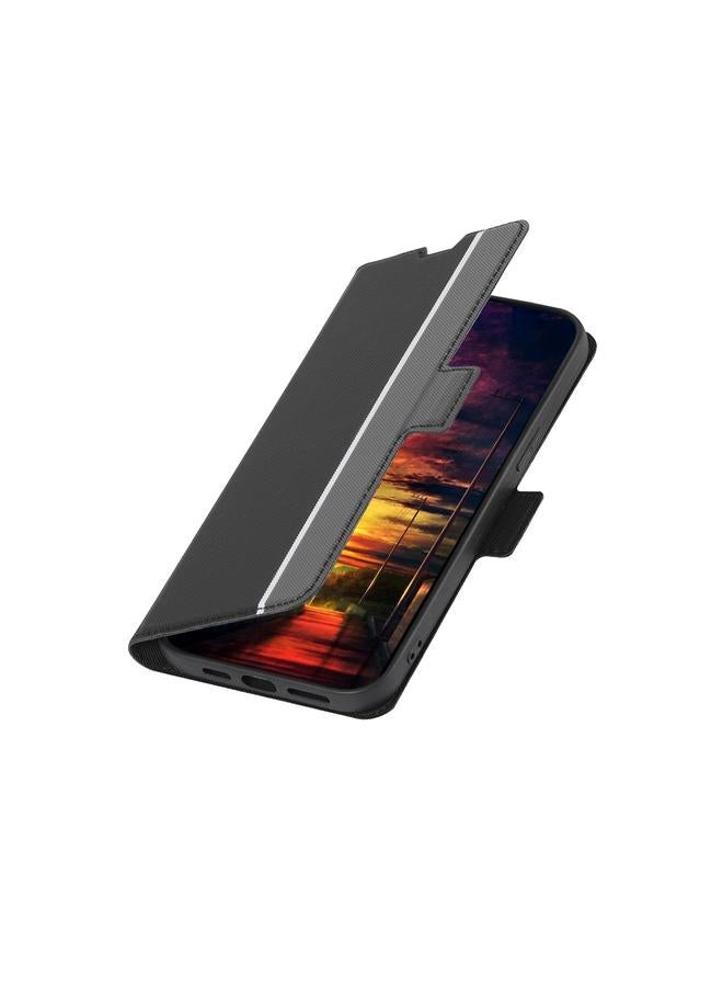 اس-توب جراب لهاتف OnePlus Ace 2/11R مصنوع من الجلد بمشبك جانبي من نسيج قطني - Image 5